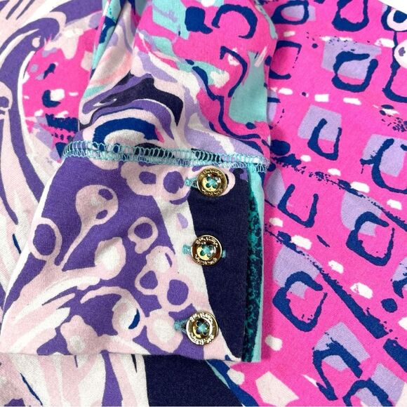 Lilly Pulitzer Womens XS seashell waves blue & pink Sophie UPF 50+ Dress - Picture 5 of 8